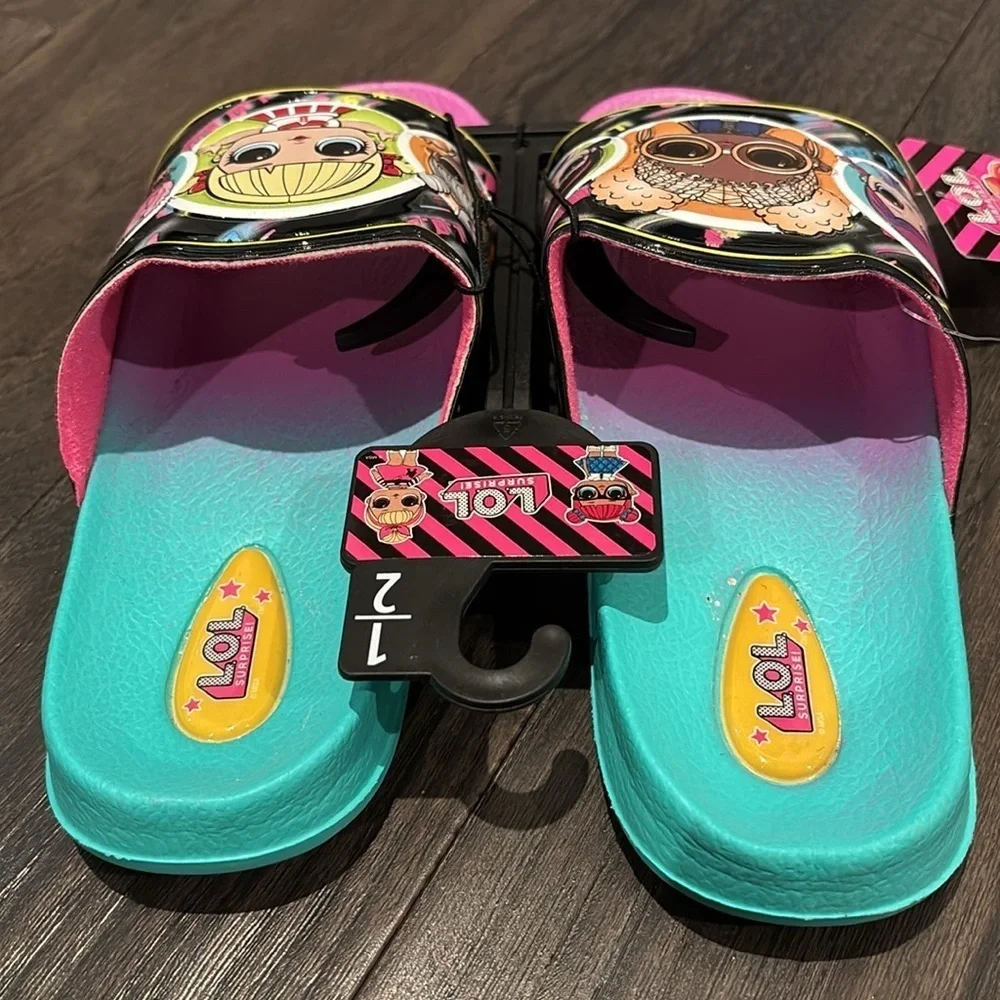 LOL Surprise! Doll Slides/Sandals,open toe,grip sole,trendy,popular,fun,colorful